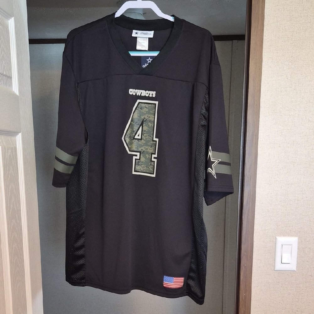 Dak #4 Cowboys Black Football Jersey